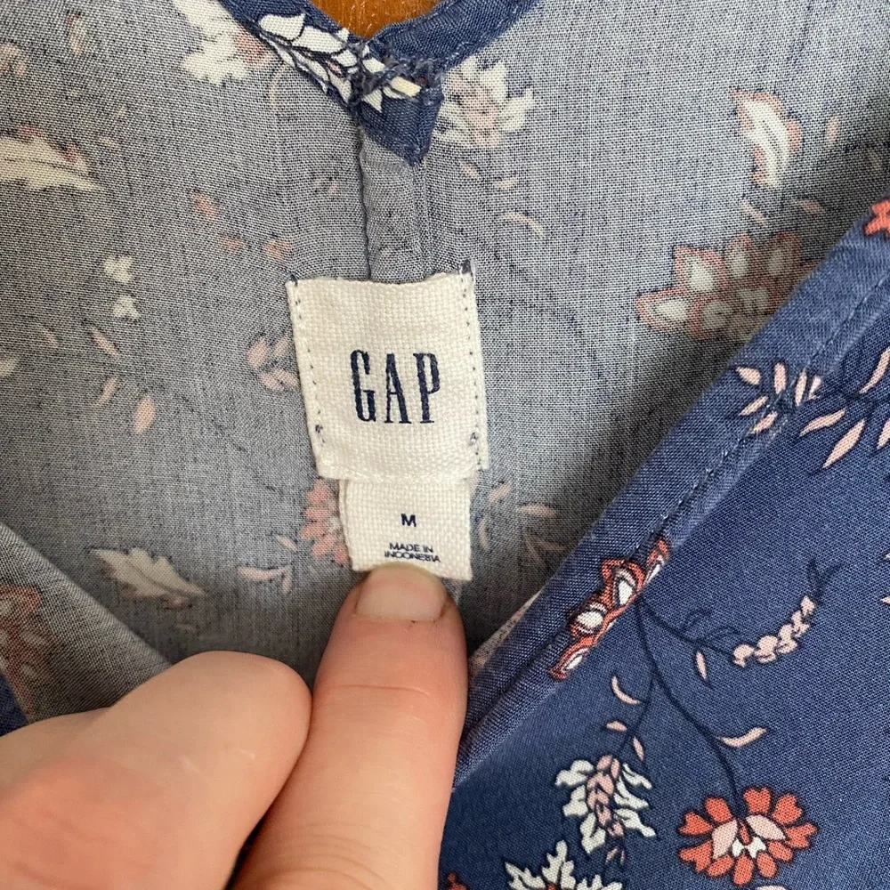 GAP Blue Floral Pattern Dress - Picture 9 of 10